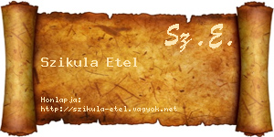 Szikula Etel névjegykártya